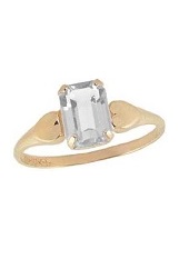 handsome small cz heart white topaz baby birthstone ring